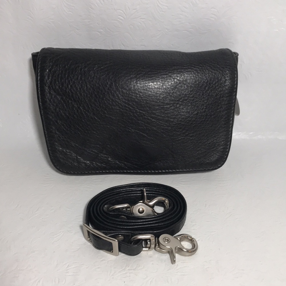Libaire California Brand Vintage Mini Black Leather Crossbody USA Made